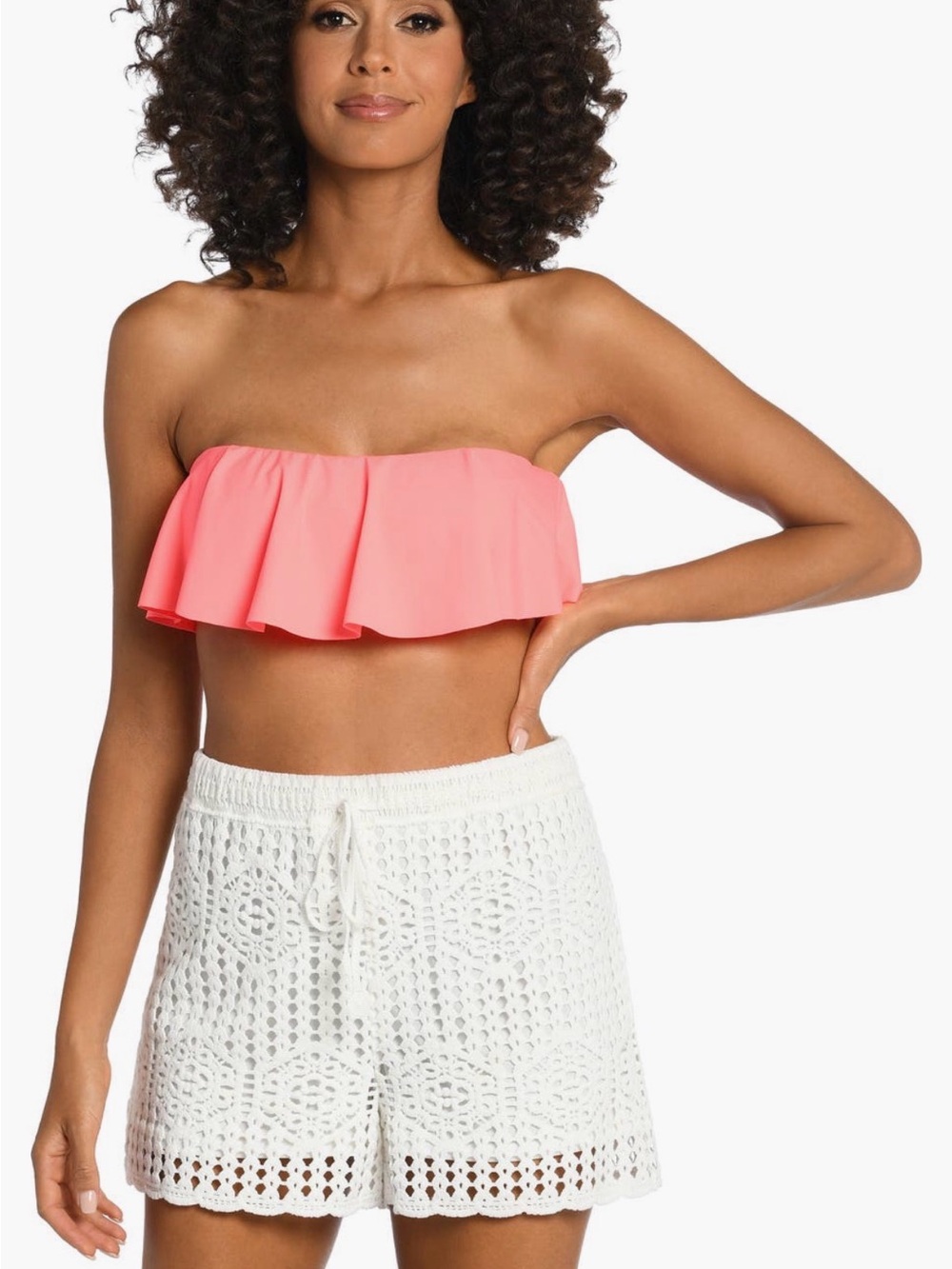 La Blanca waverly cotton cover up shorts. New without tag ivory